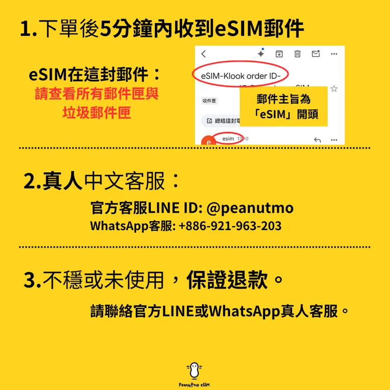 eSIM 郵件範例